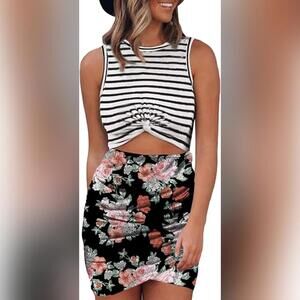 NWOT Acelitt Cut Out Twist Front Ruched Bodycon Mini Dress, Small